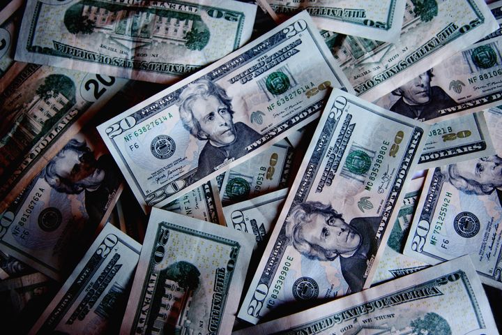 Stacks of dollar bills
