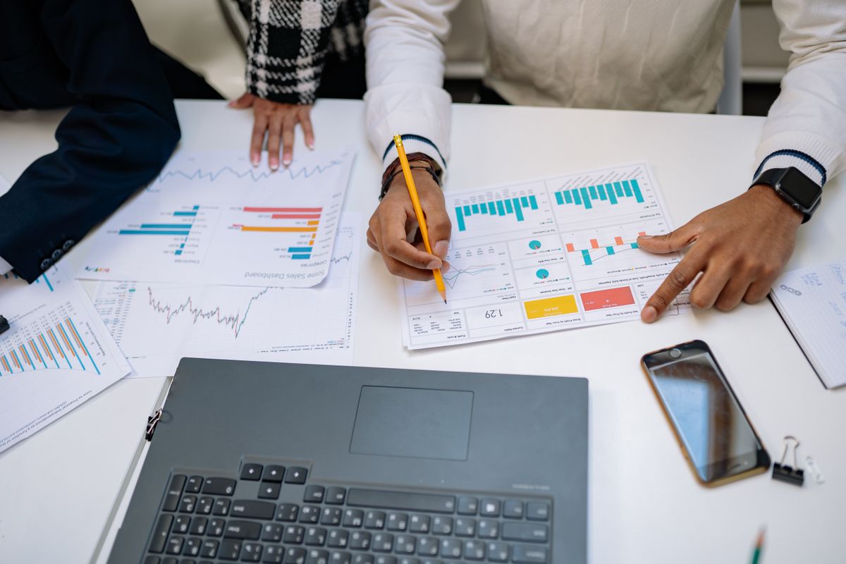 A team reviewing financial reports